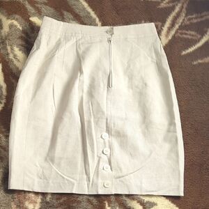 Vintage Light Beige Pencil Skirt With Buttons Made In Germany